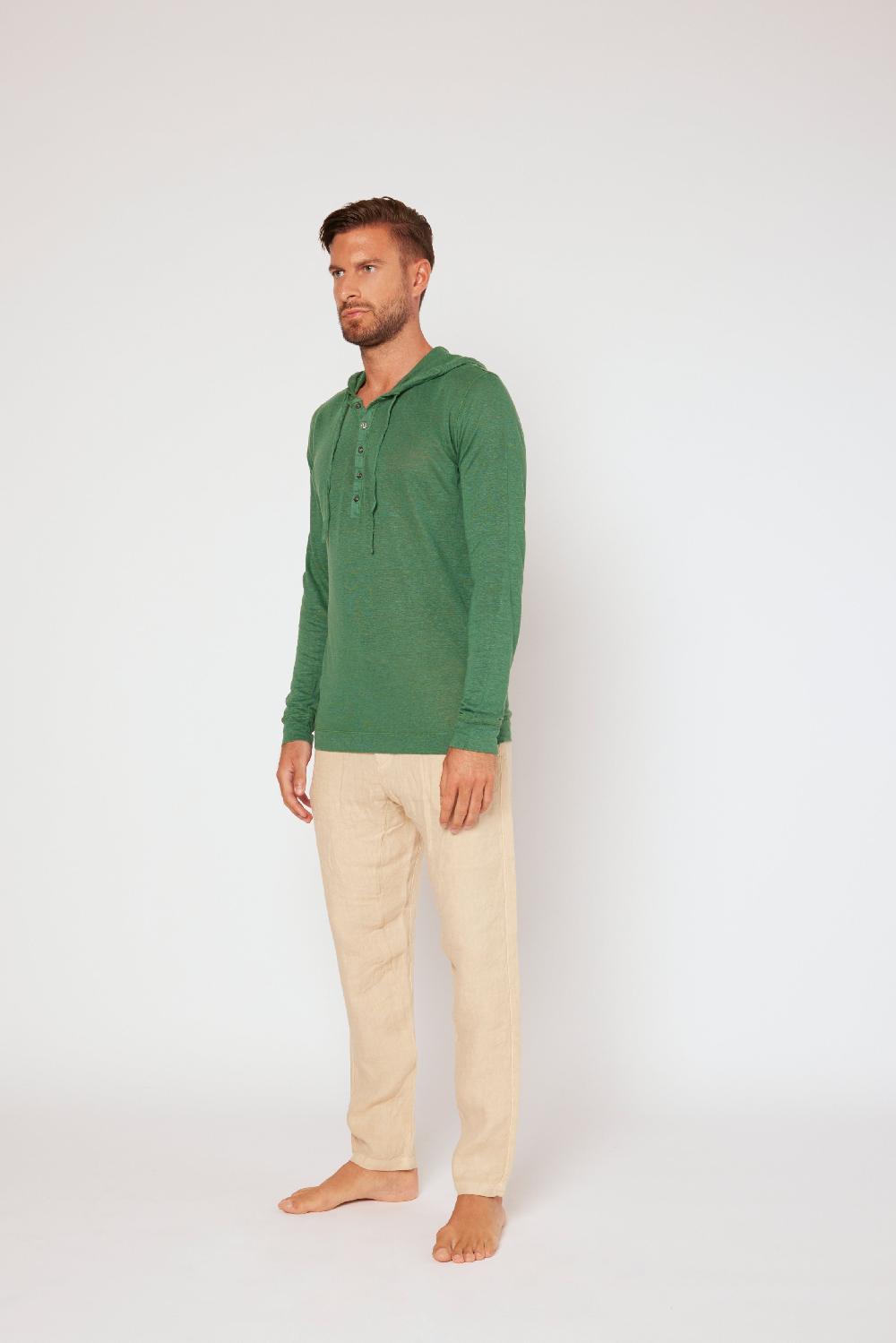 120% Lino Long Sleeve Hoodie Shopping Online