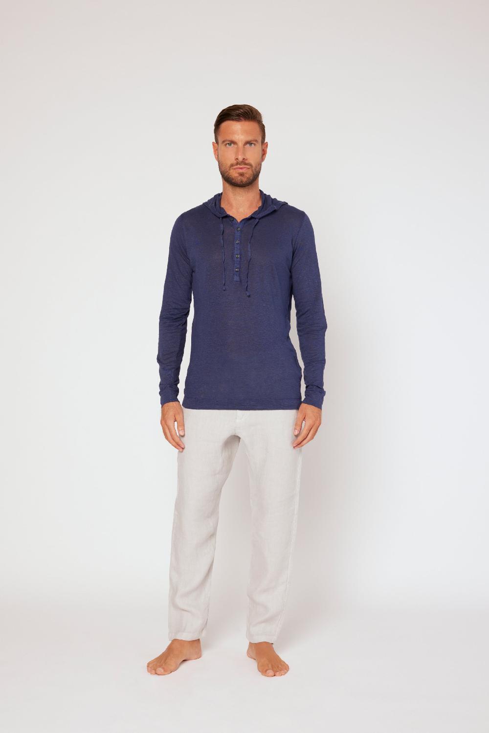 120% Lino Long Sleeve Hoodie Shopping Online