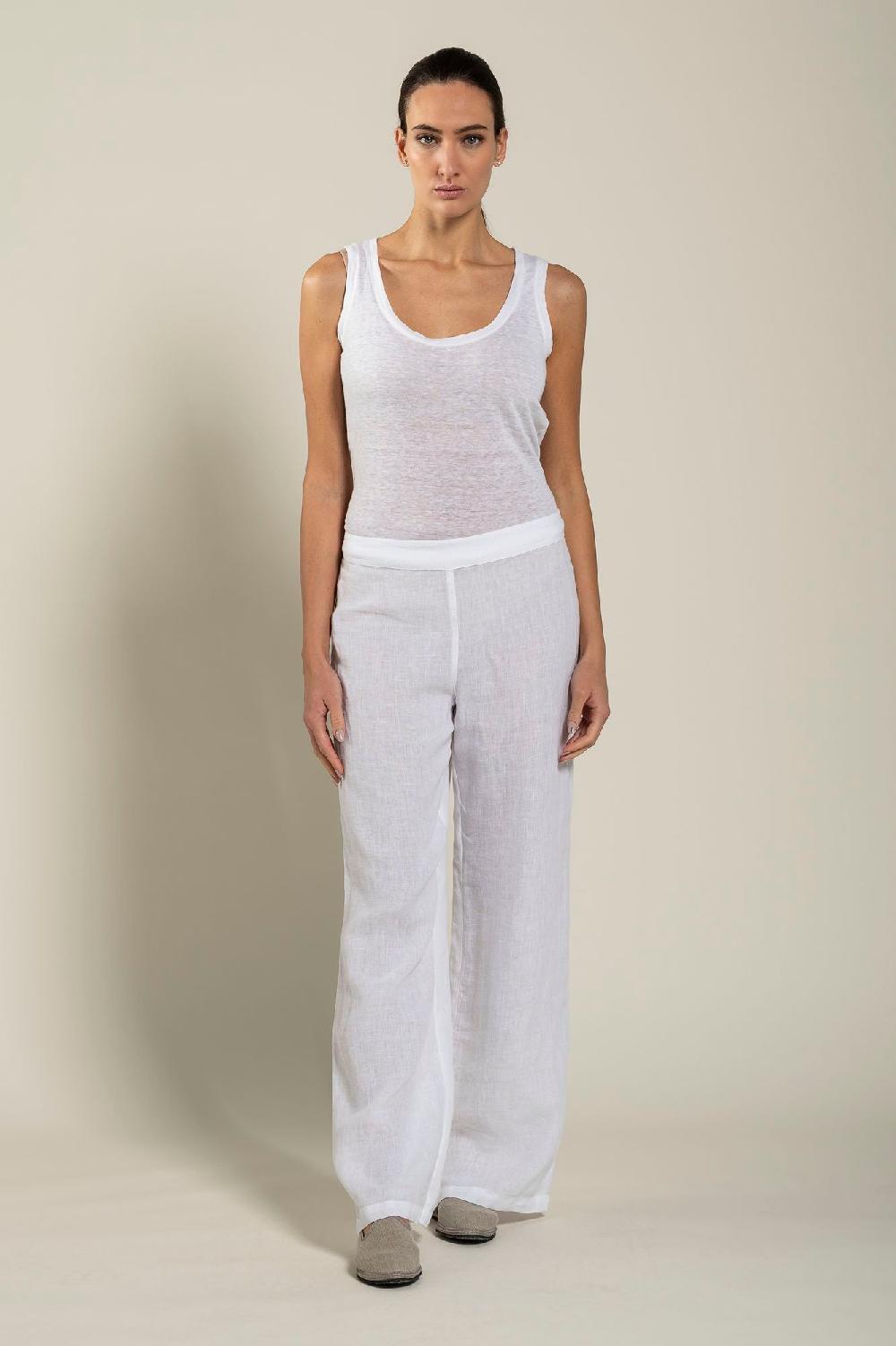 120% Lino High-Waisted Long Pants Presa