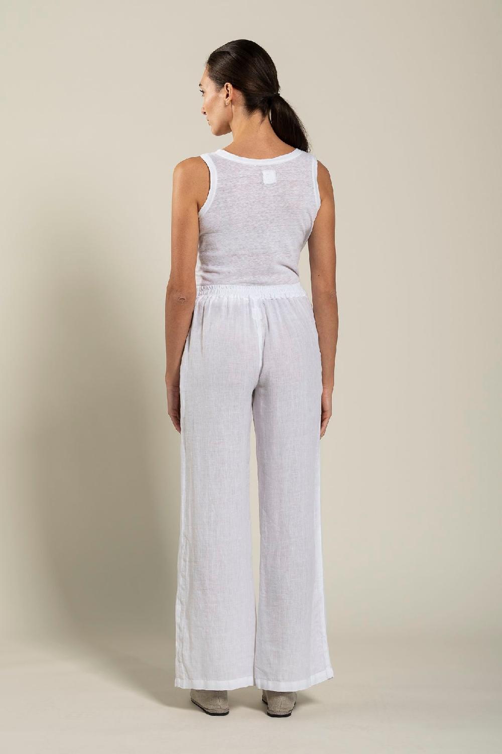 120% Lino High-Waisted Long Pants Presa