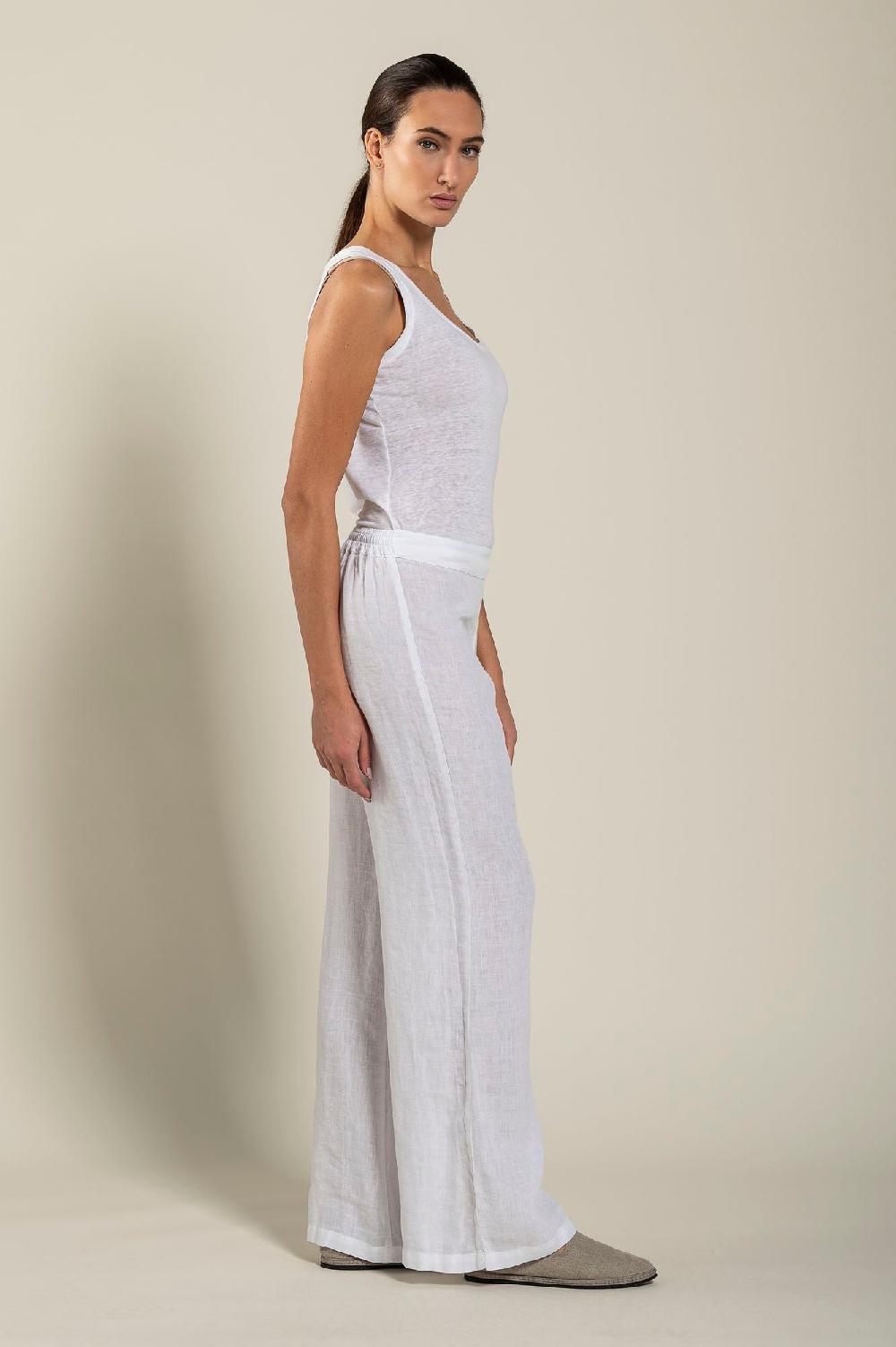 120% Lino High-Waisted Long Pants Presa