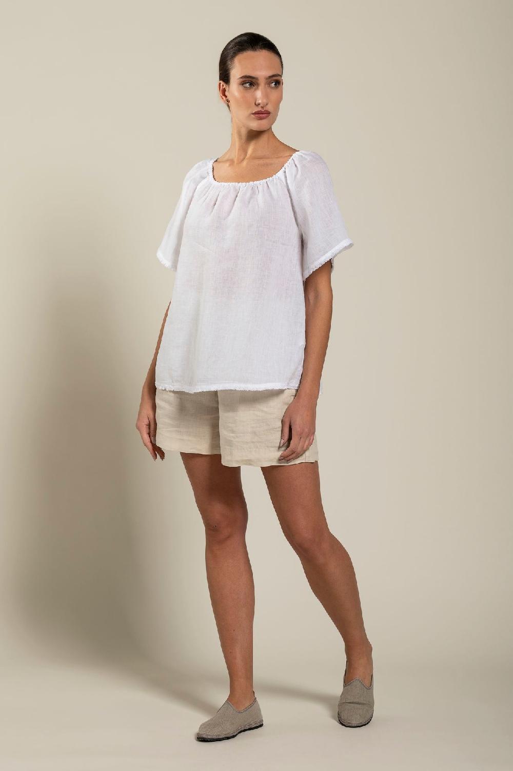 120% Lino Short Sleeve Woman Blouse I Più Venduti