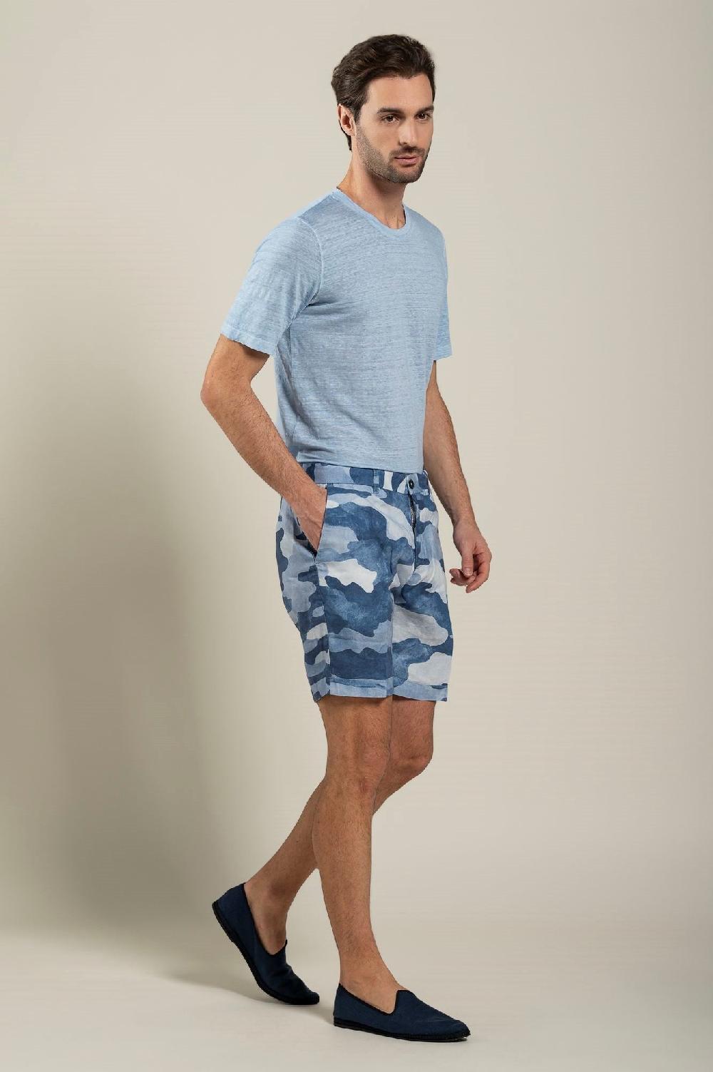 120% Lino Camo Bermuda Short Italia