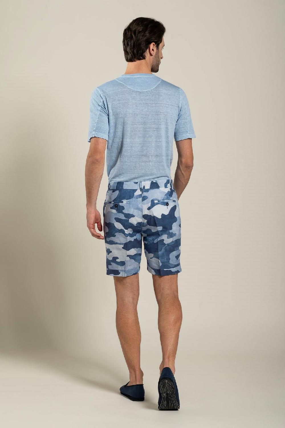 120% Lino Camo Bermuda Short Italia