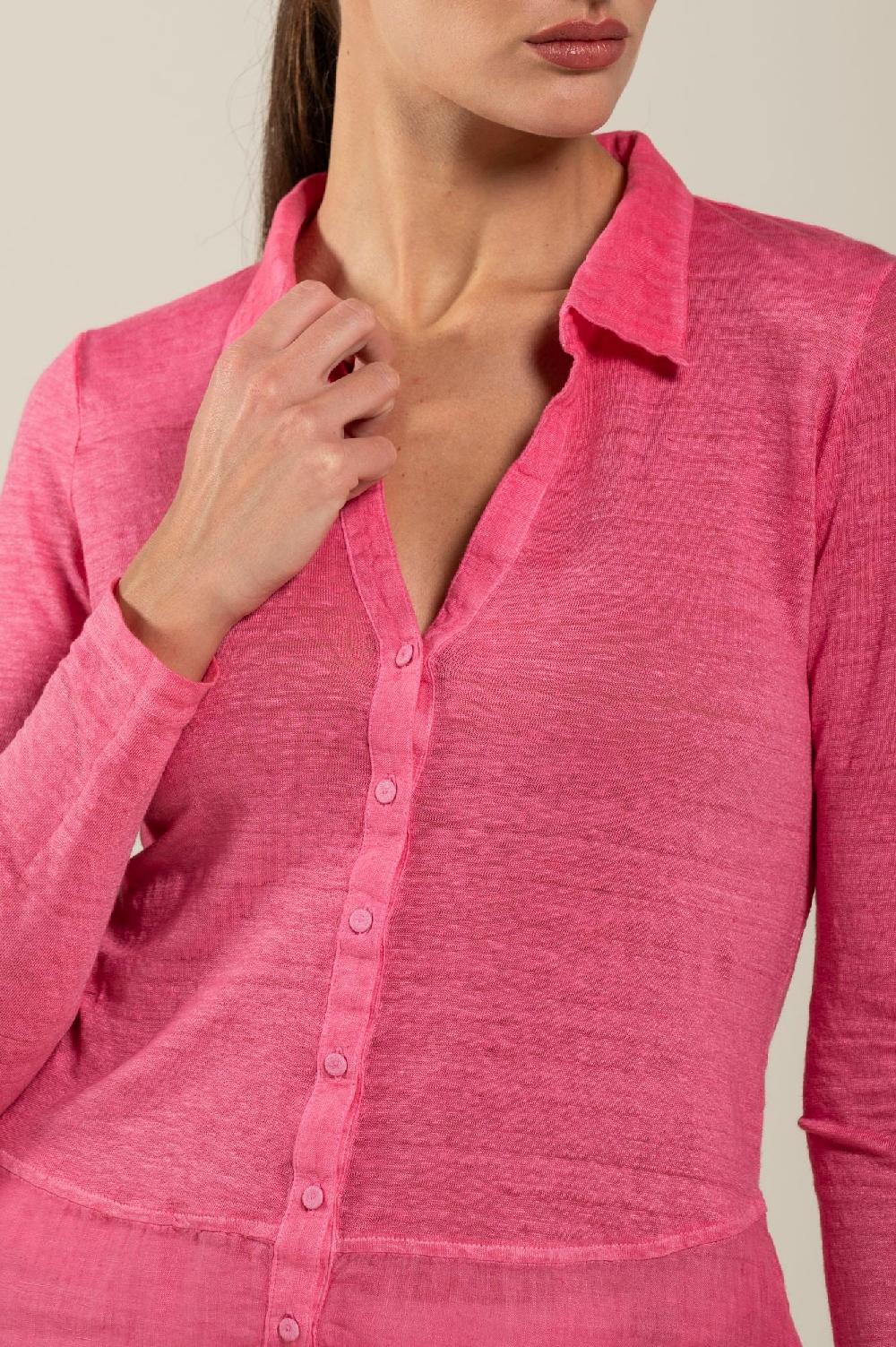 120% Lino Shirt With Long Sleeves Promozione
