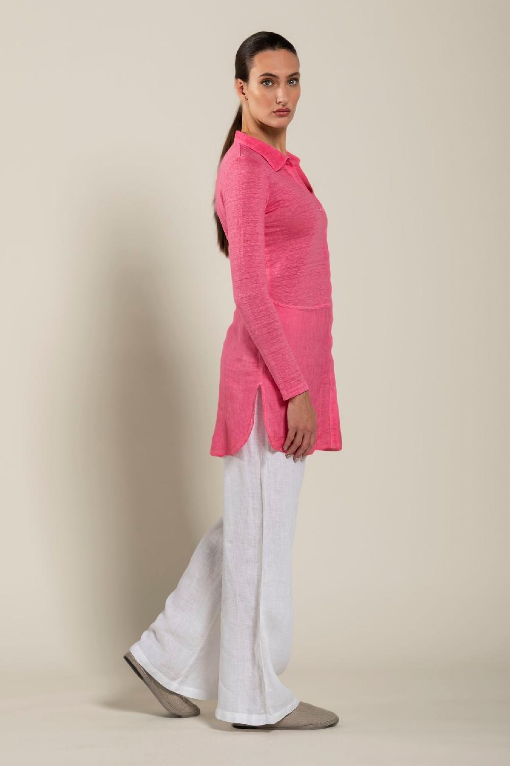 120% Lino Shirt With Long Sleeves Promozione