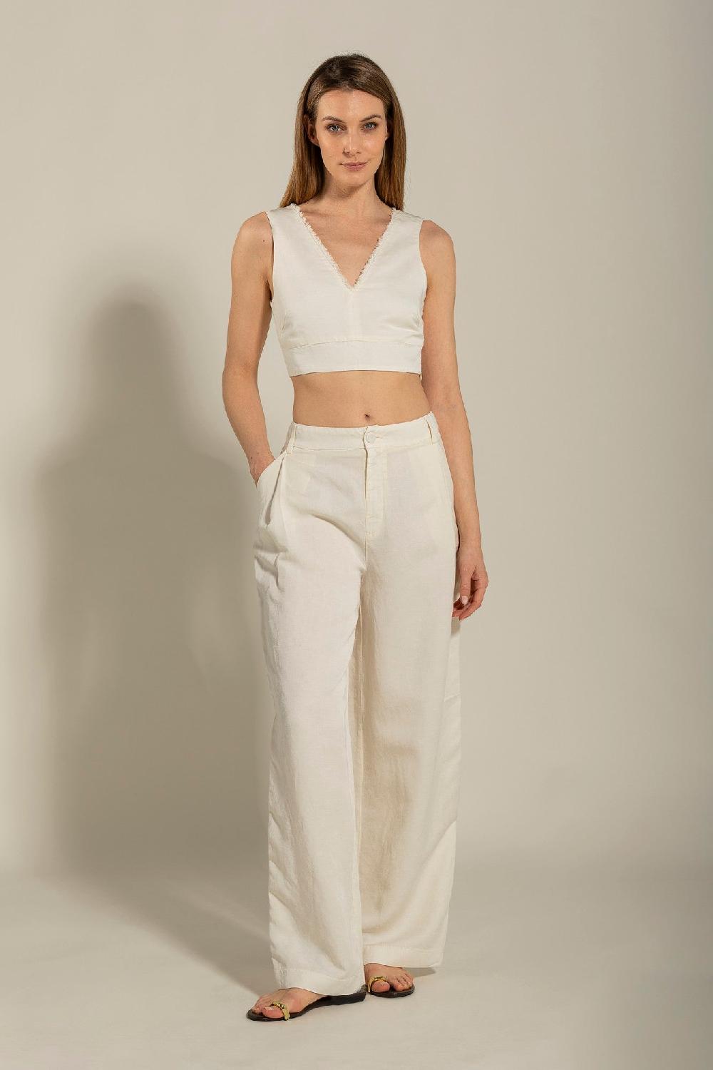 120% Lino Pant with Side Sequin Details Soddisfazione Garantita