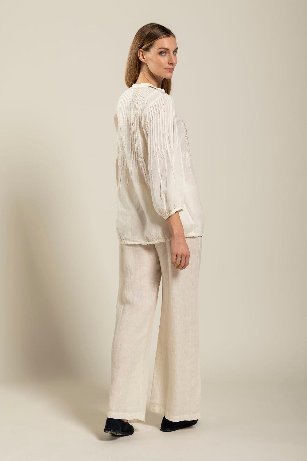 120% Lino Long Sleeve Blouse With Sequin Detail Acquista Ora
