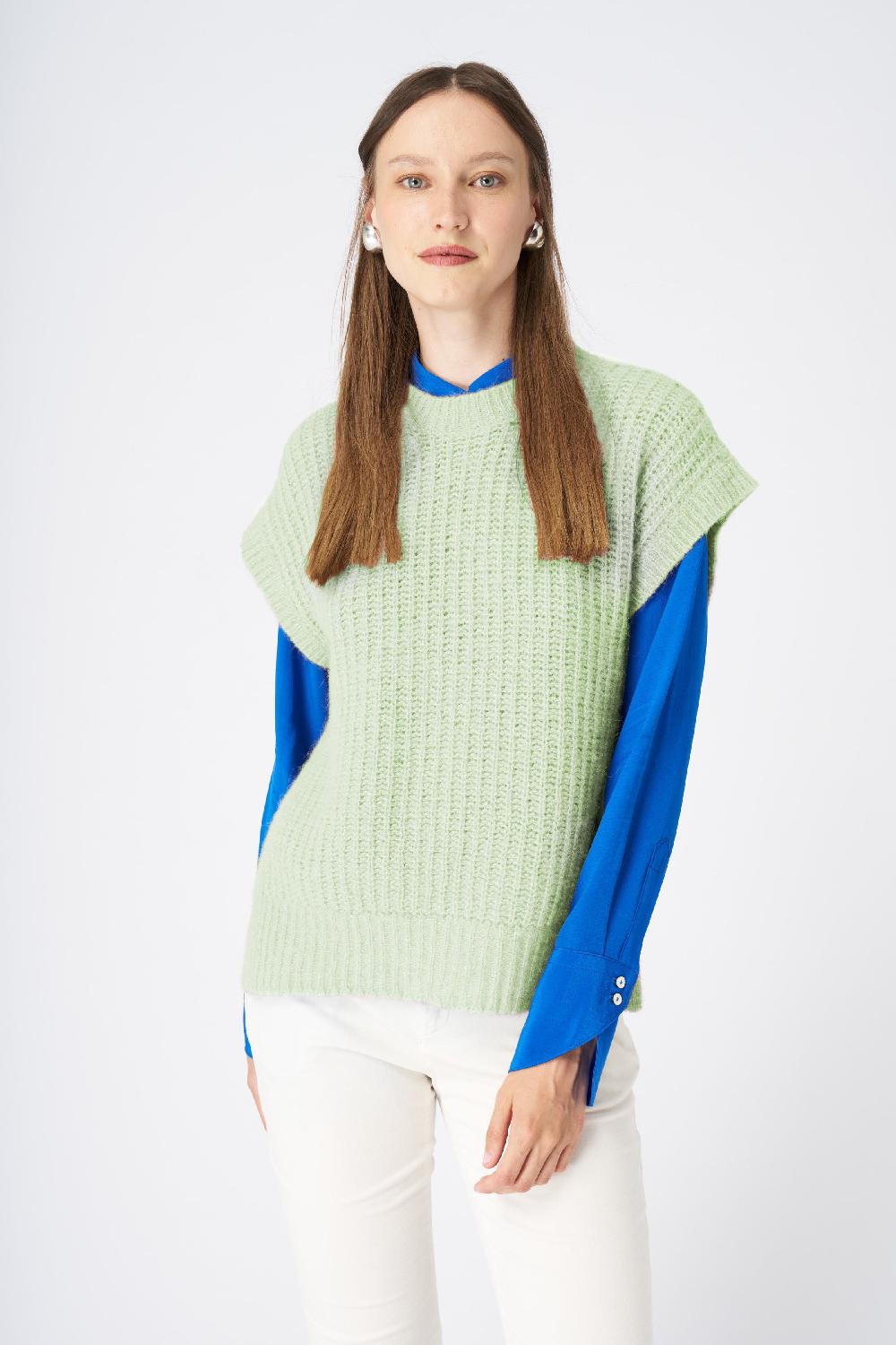 120% Lino Cashmere Blend Vest Consegna Veloce