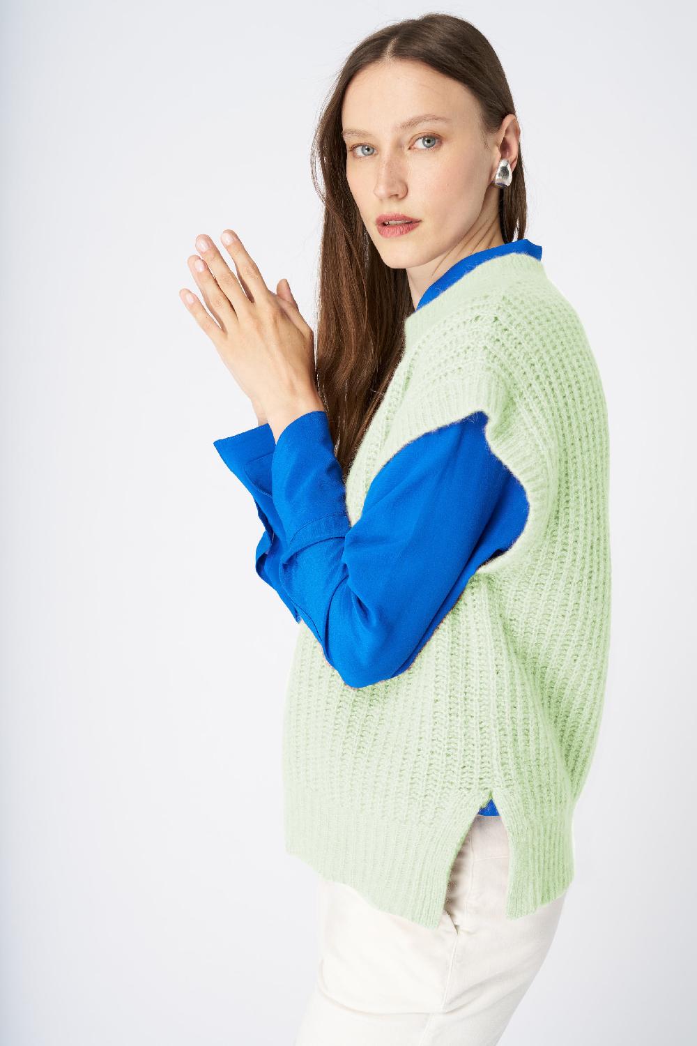 120% Lino Cashmere Blend Vest Consegna Veloce