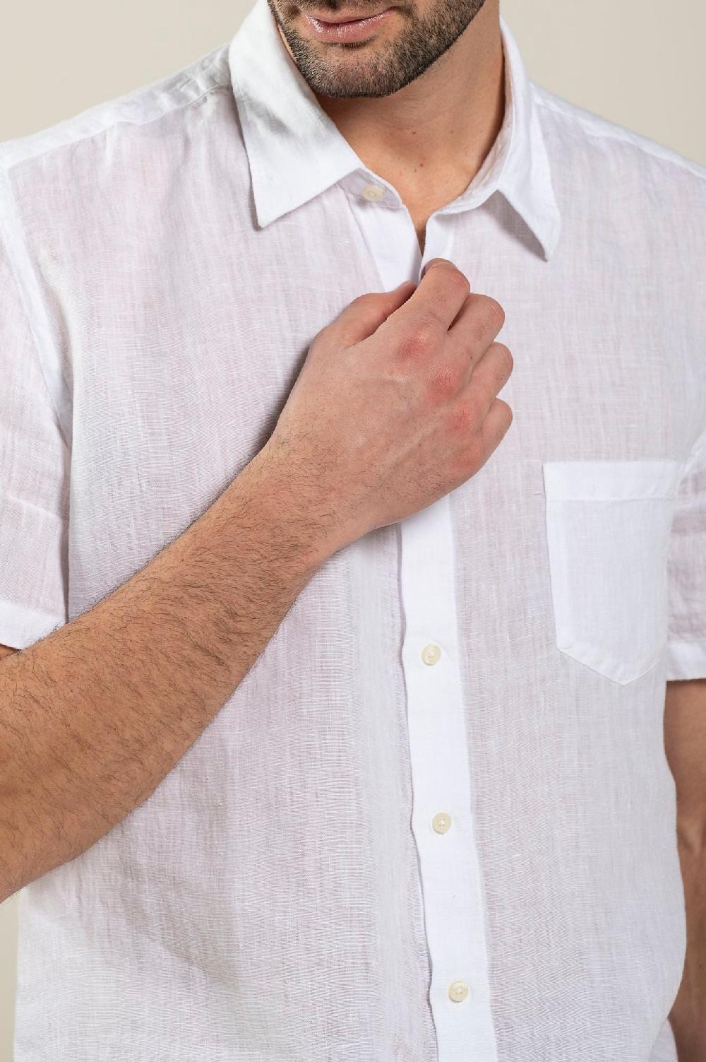 120% Lino Short Sleeve Regular Fit Man Shirt With Pocket Convenienza