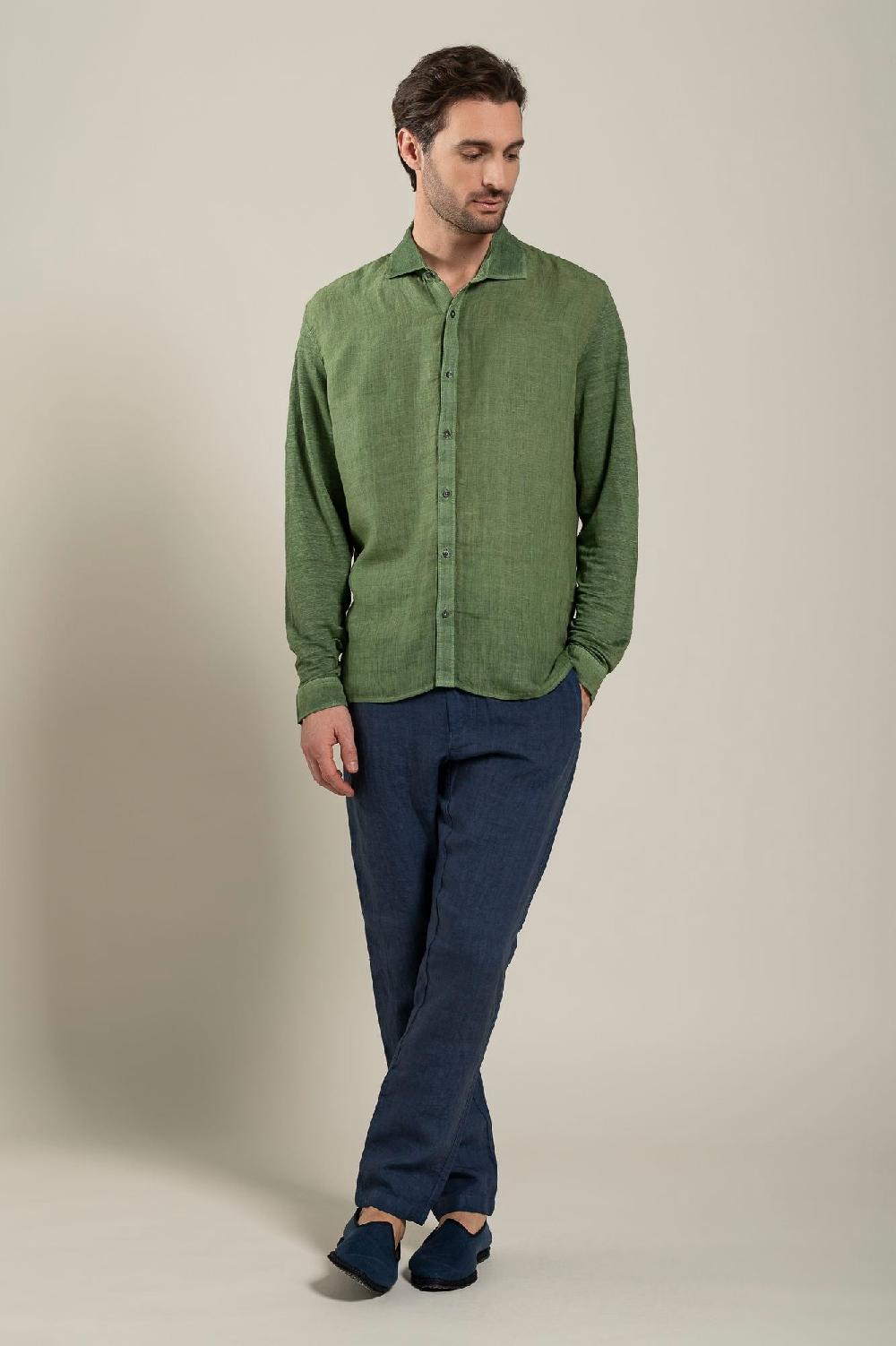 120% Lino Long Sleeve Man Shirt Sconto