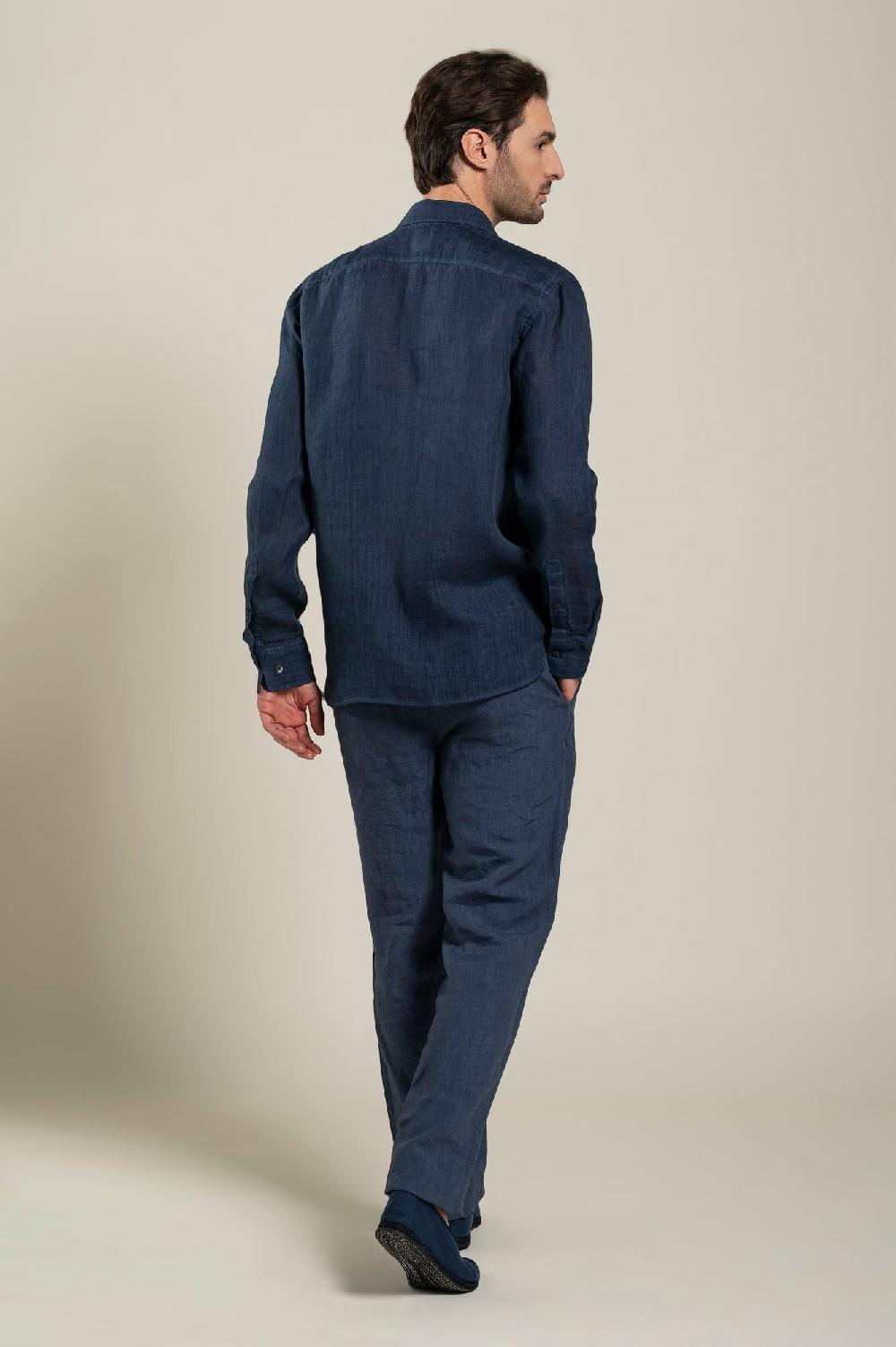 120% Lino Long Sleeve Man Classic Shirt Offerta