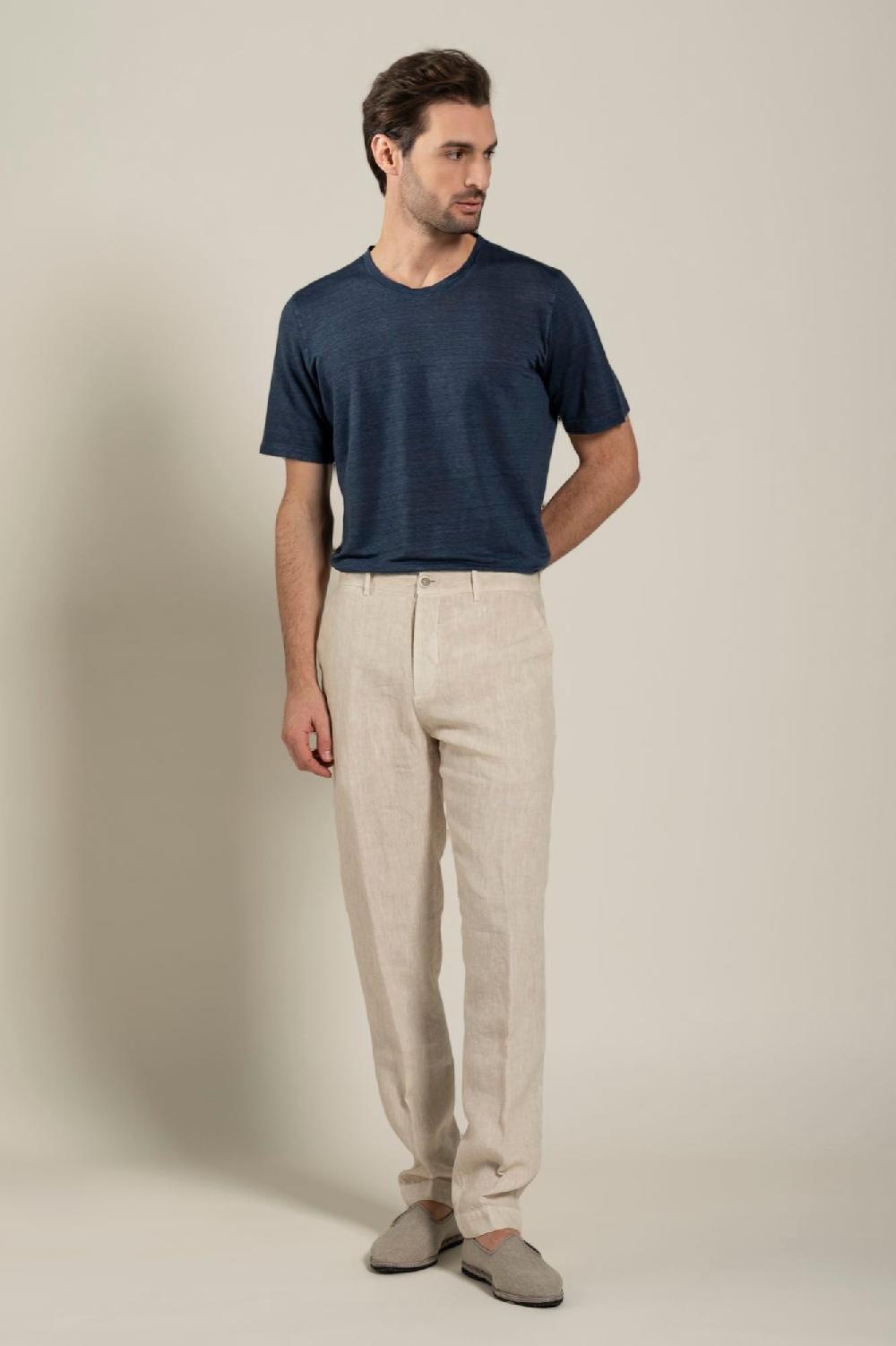 120% Lino Man Melange Chino Pant Economico