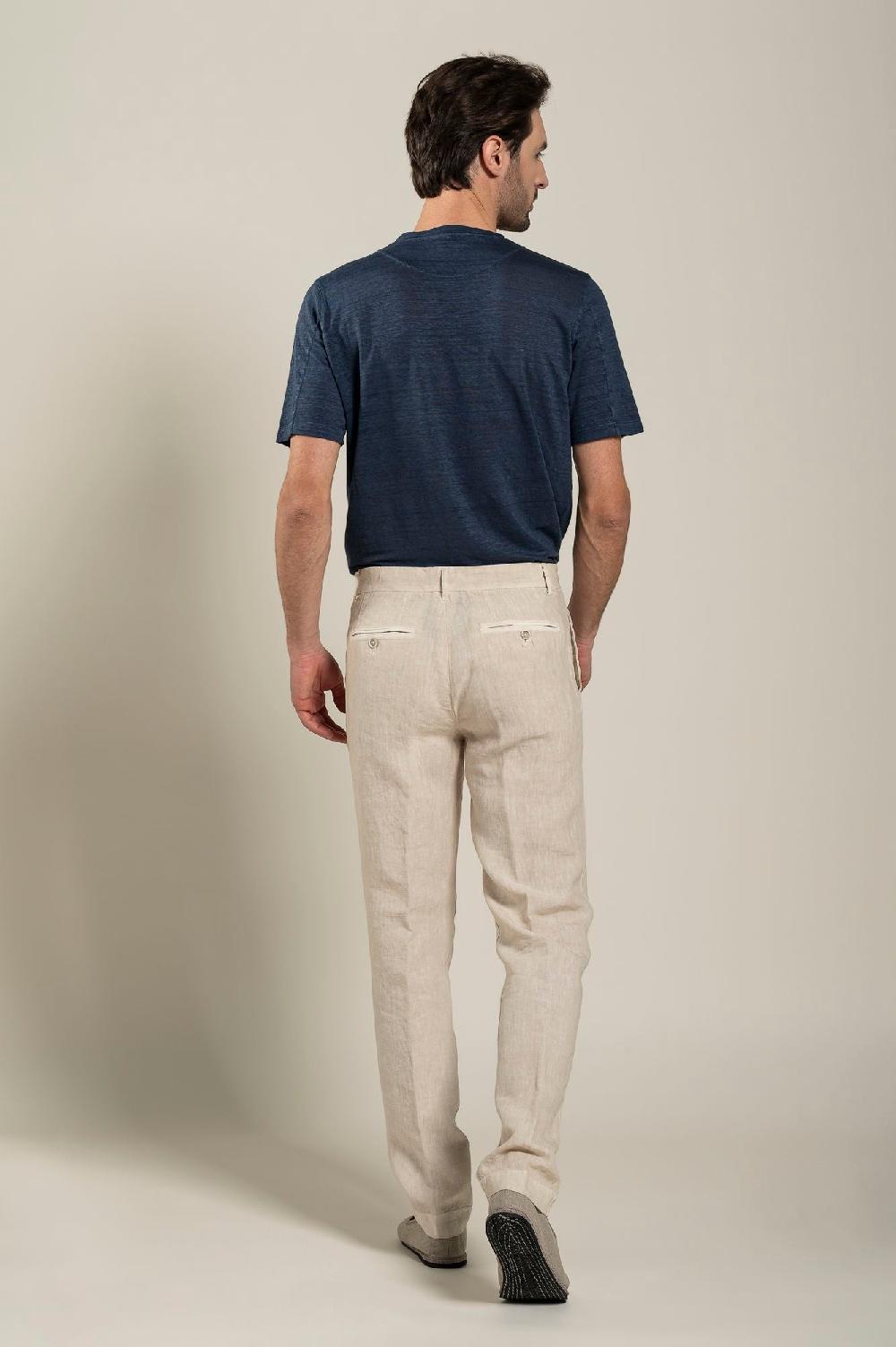 120% Lino Man Melange Chino Pant Economico