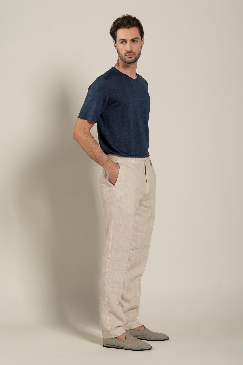 120% Lino Man Melange Chino Pant Economico