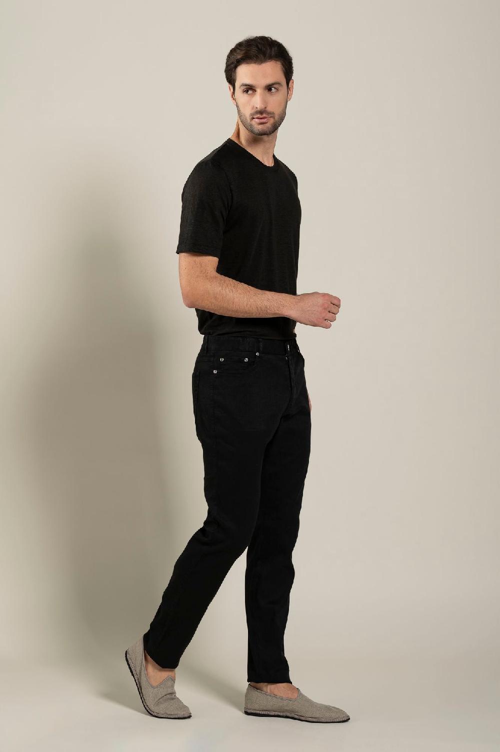 120% Lino 5 Pocket Slim Fit Pants Saldi