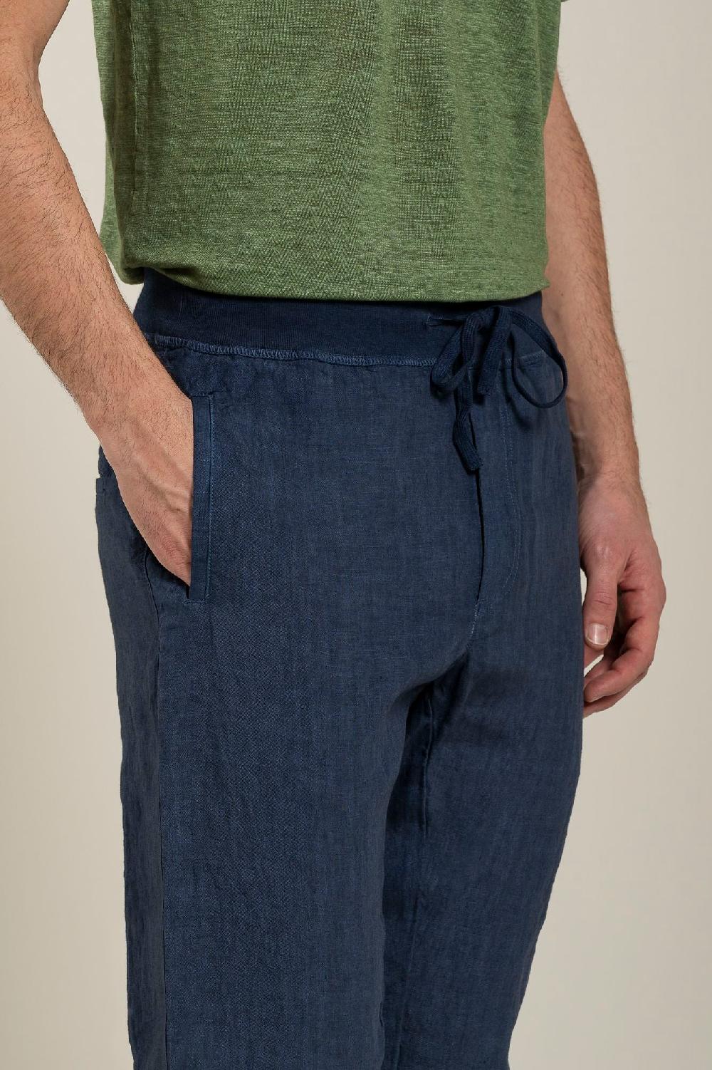 120% Lino Man Melange Drawstring Pant Hotsell