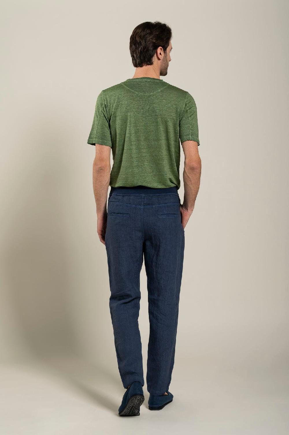 120% Lino Man Melange Drawstring Pant Hotsell