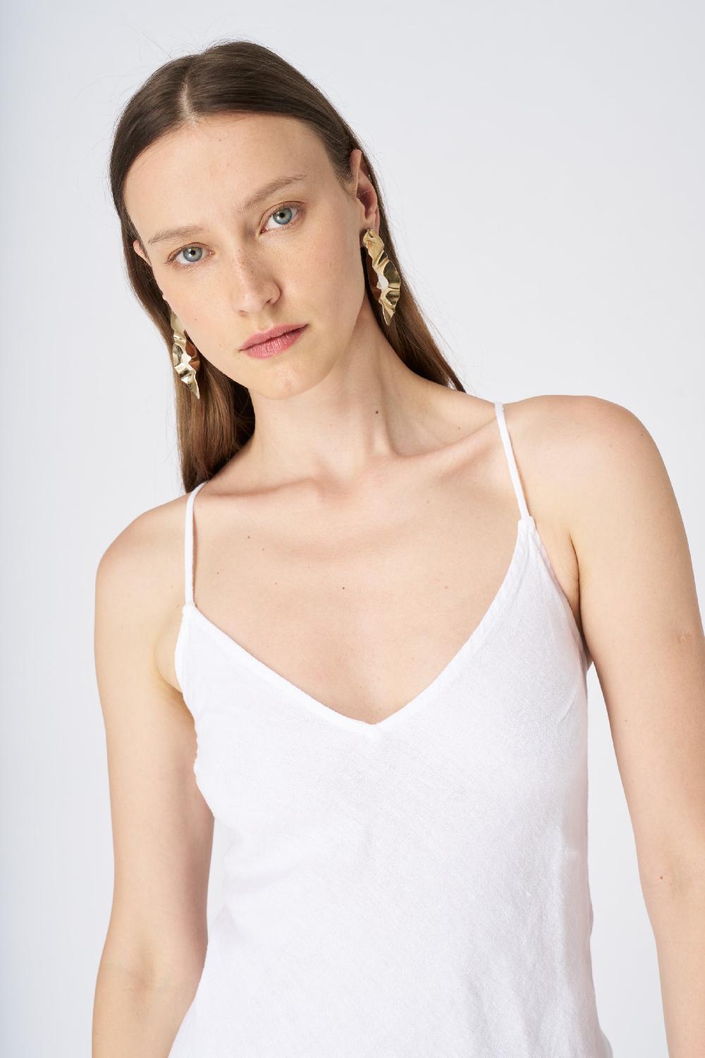 120% Lino Slip Dress In Saldo
