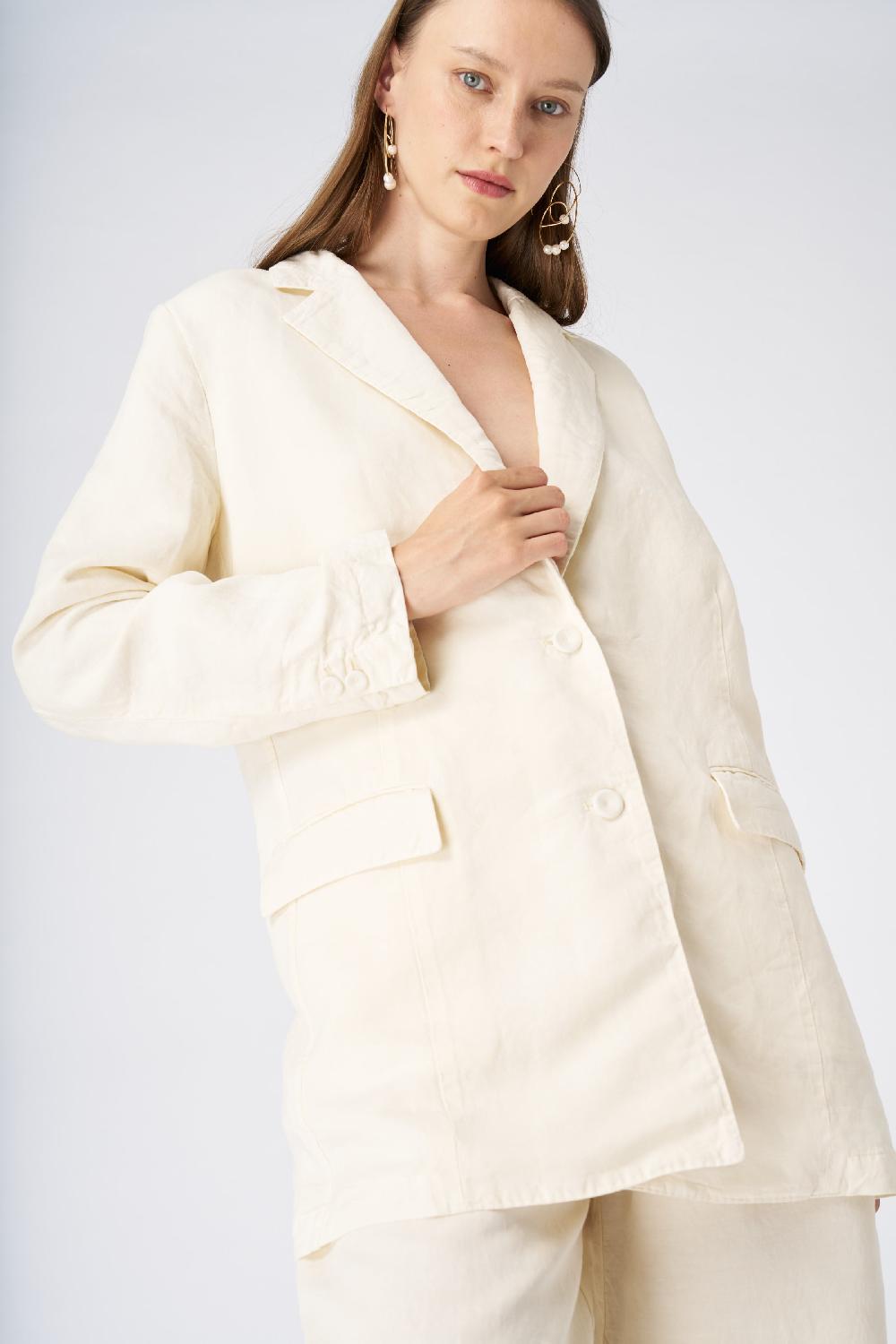120% Lino Tailored Linen Blazer Nuova