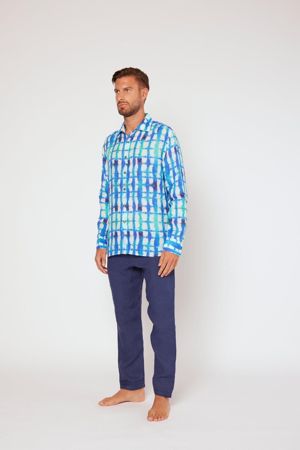 120% Lino Long Sleeve Slim Fit Italia