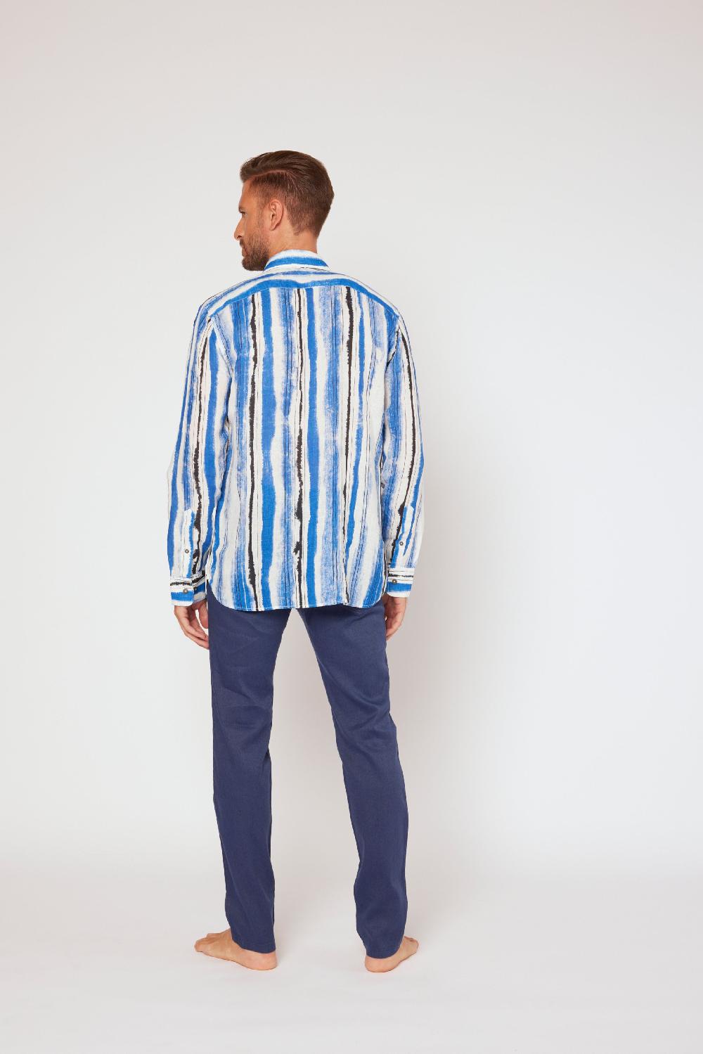 120% Lino Long sleeve slim fit shirt 2025