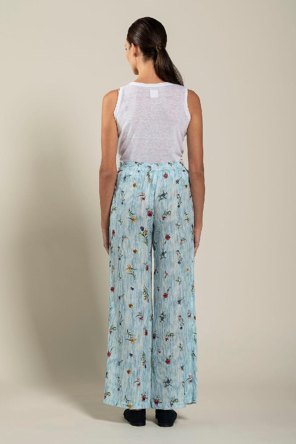 120% Lino Woman Striped Pant Sottocosto