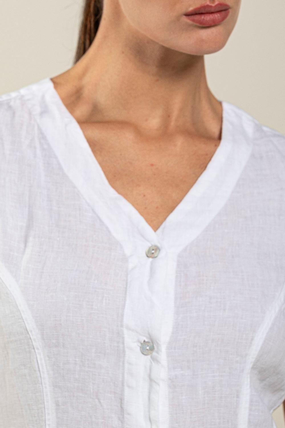 120% Lino Button Down Dress Economico