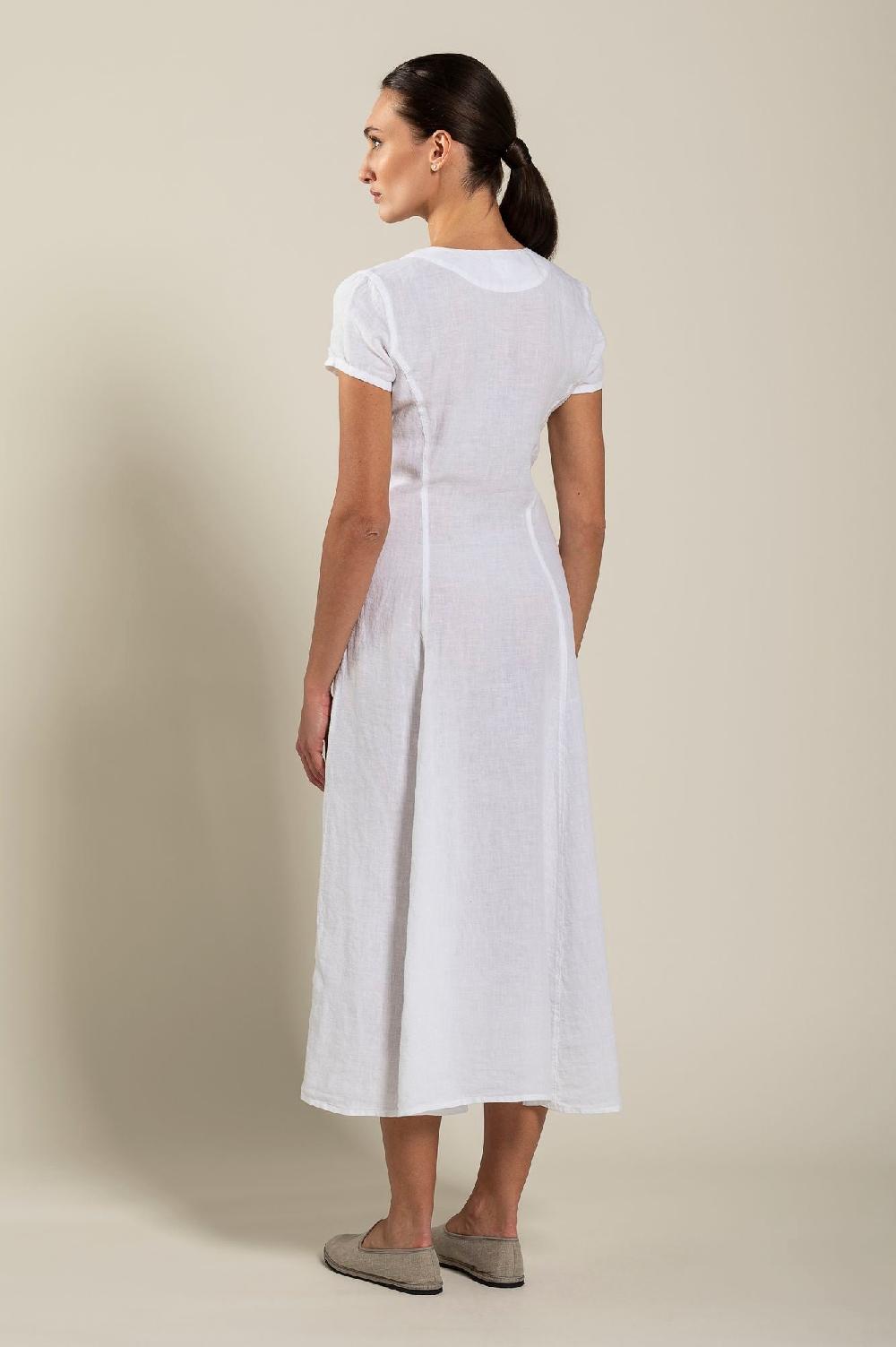 120% Lino Button Down Dress Economico