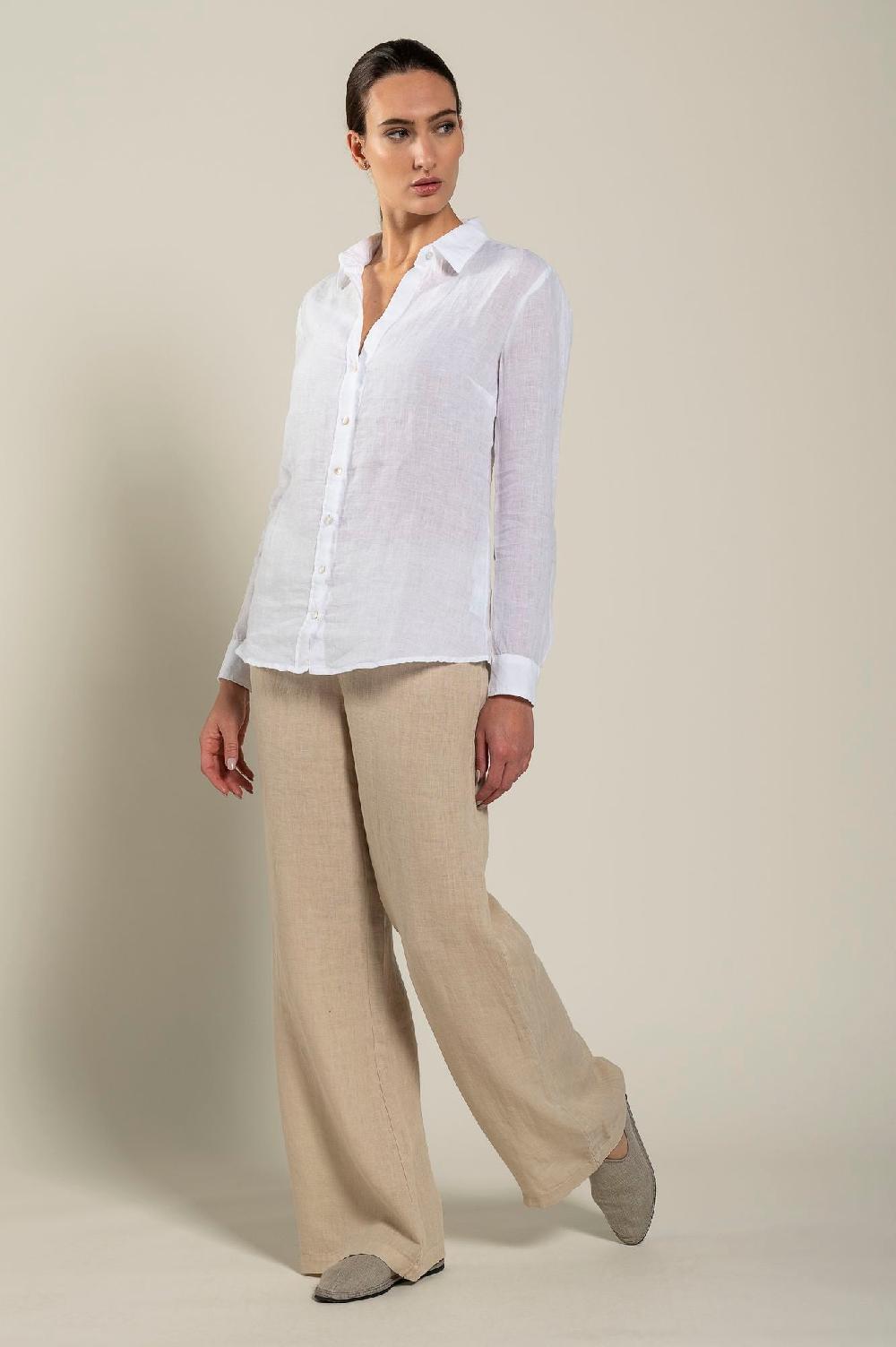 120% Lino Long Sleeve Regular Fit Woman Shirt Hotsell