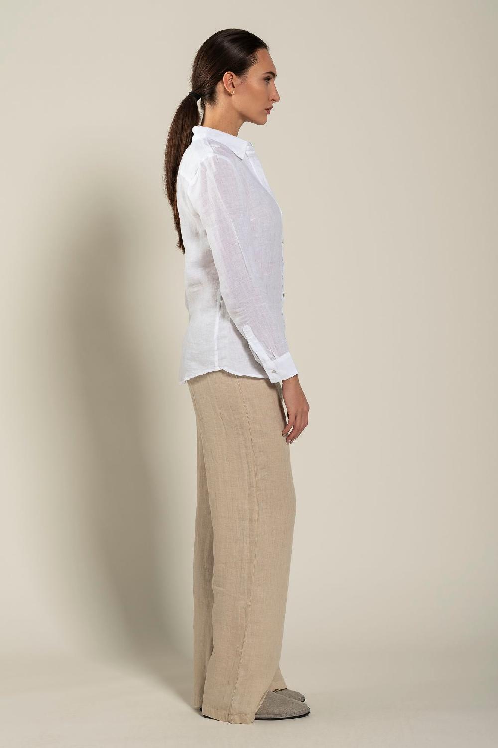 120% Lino Long Sleeve Regular Fit Woman Shirt Hotsell