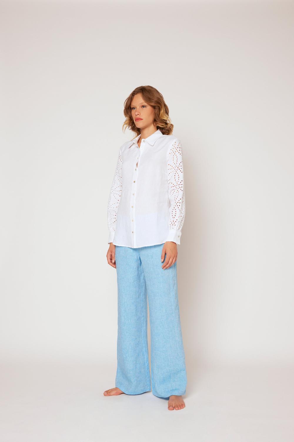 120% Lino Yarn-dyed linen blouse 2025
