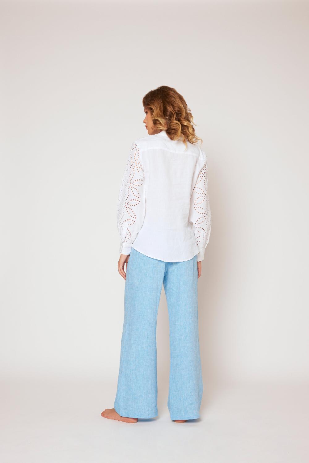 120% Lino Yarn-dyed linen blouse 2025