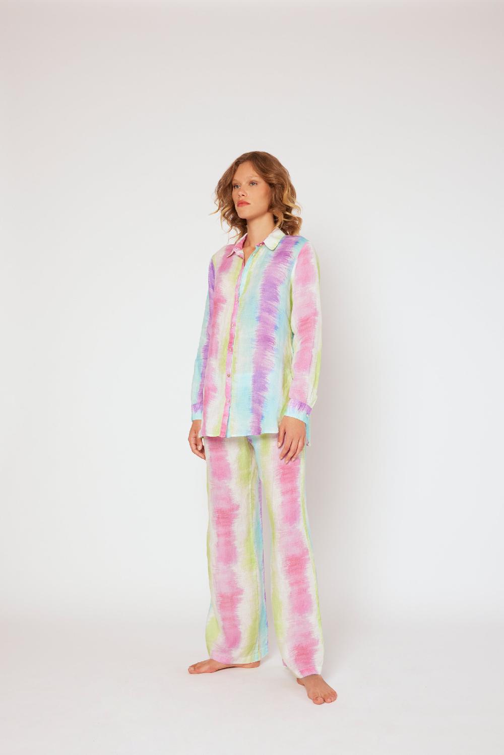 120% Lino Tie Dye Pants Nuovo
