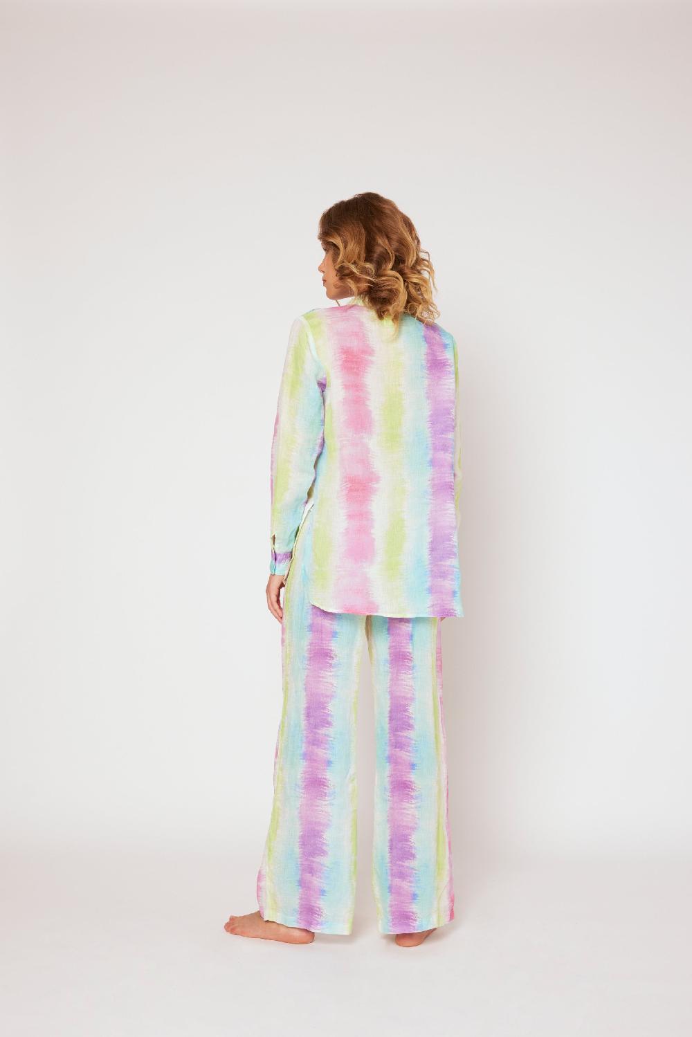 120% Lino Tie Dye Pants Nuovo