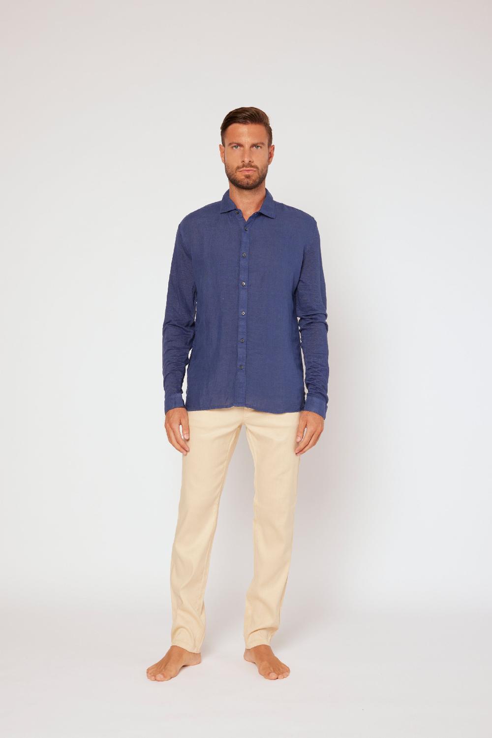 120% Lino Long Sleeve Shirt Vendita