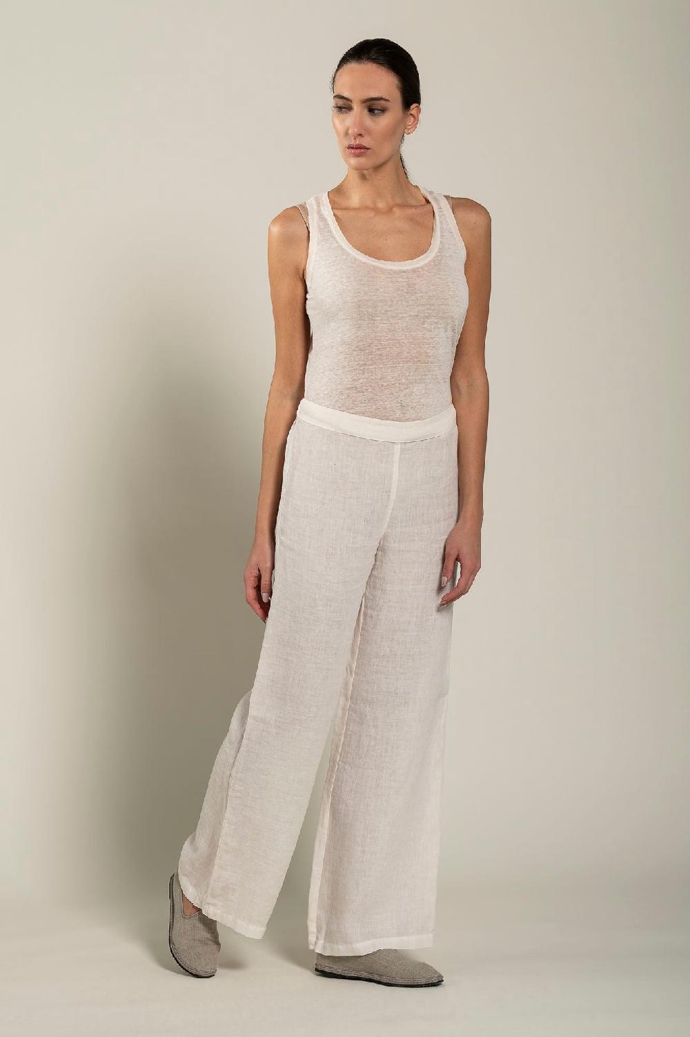 120% Lino Woman Pant High-Waisted Prezzo Ridotto