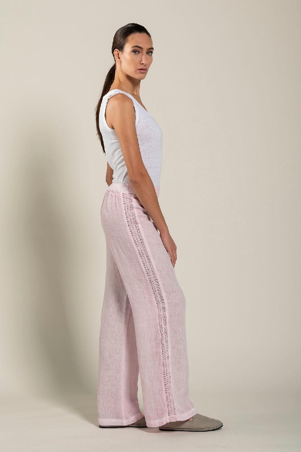 120% Lino Woman Pant With Side Detail Sottocosto
