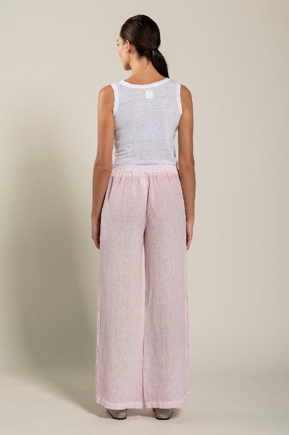 120% Lino Woman Pant With Side Detail Sottocosto