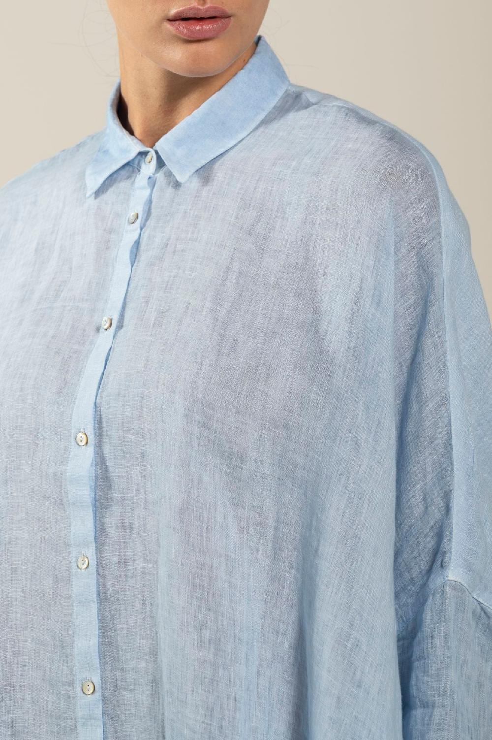120% Lino Oversized Long Shirt Offerta