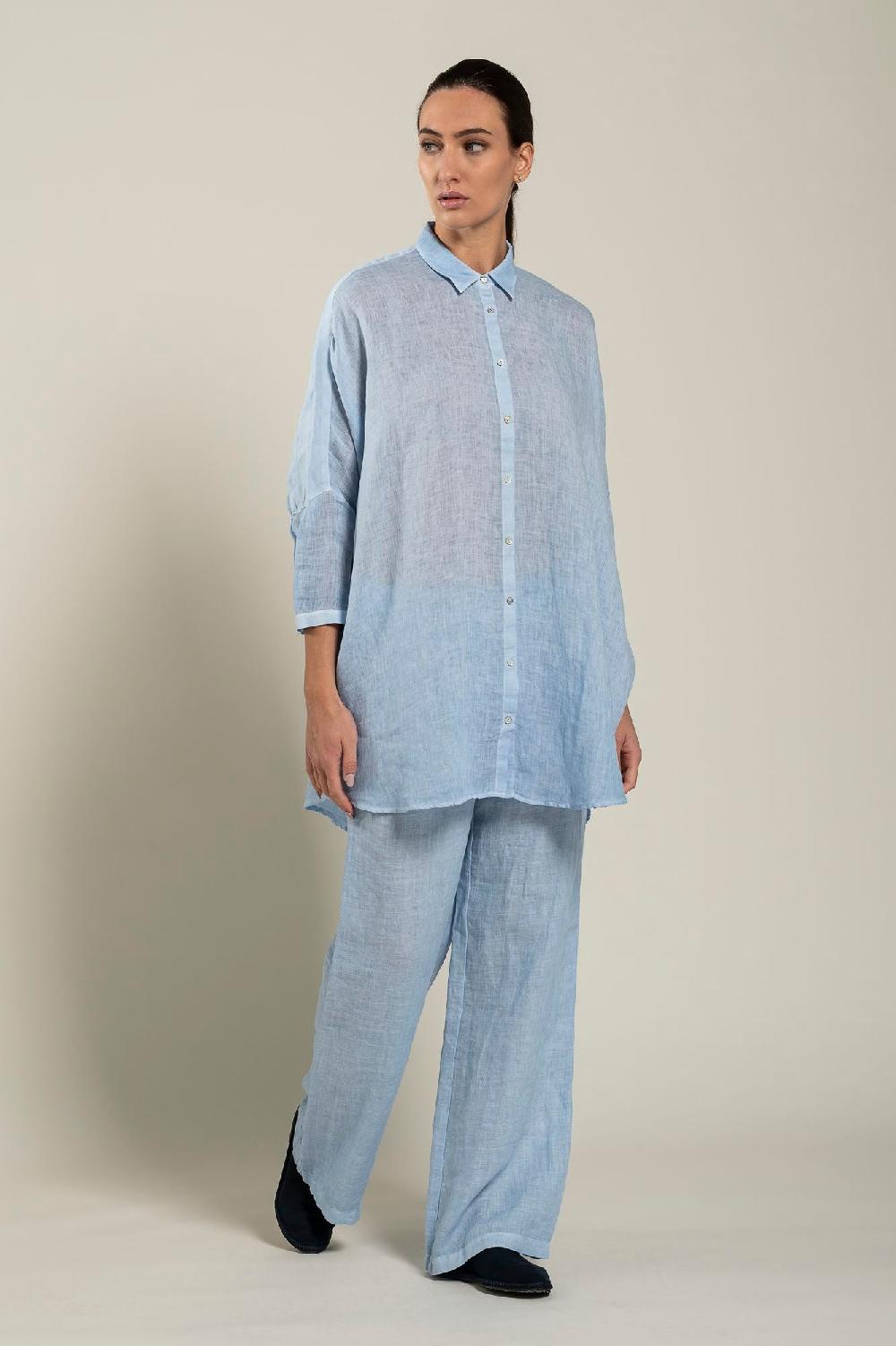 120% Lino Oversized Long Shirt Offerta