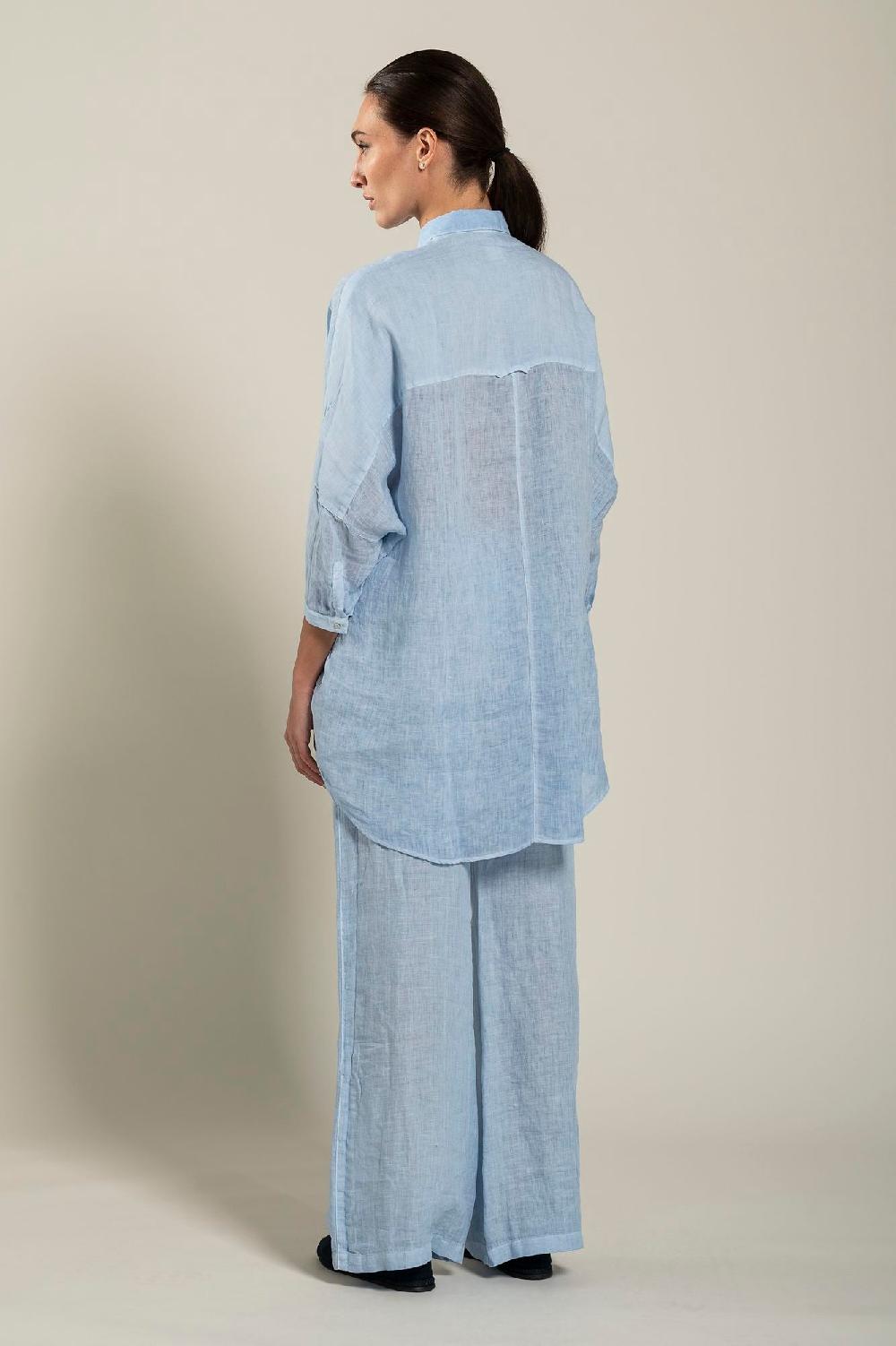 120% Lino Oversized Long Shirt Offerta