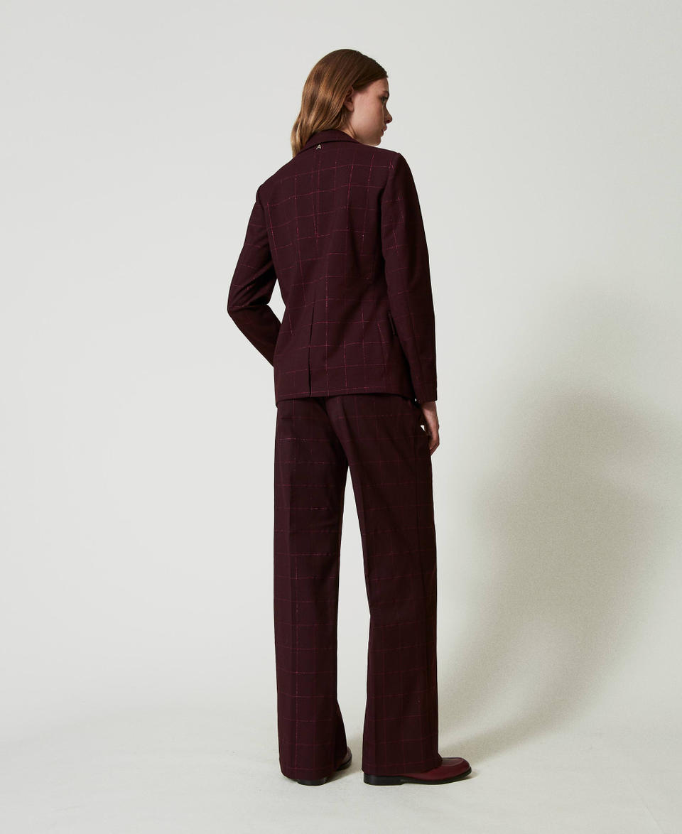 Twin Set Pantaloni a palazzo check con lurex Negozio