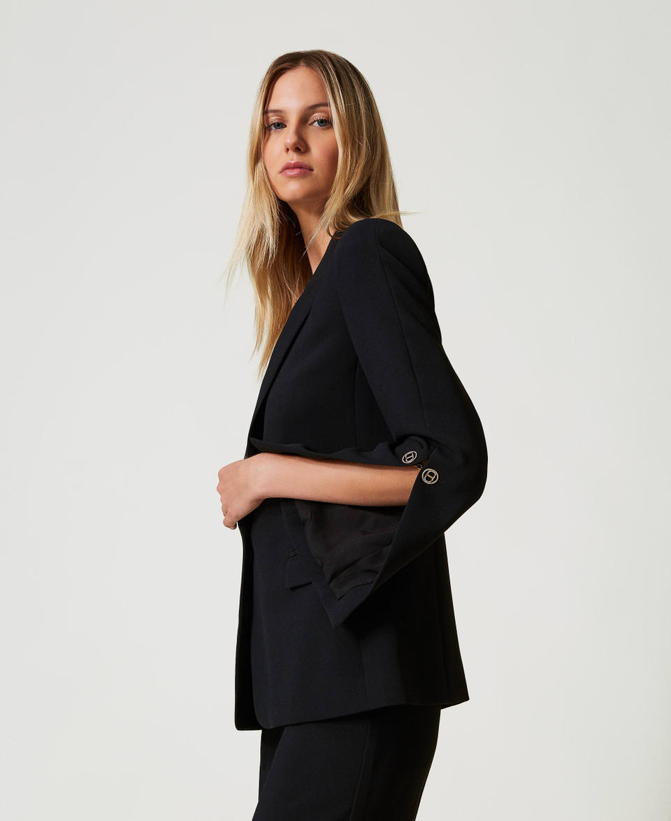 Twin Set Giacca blazer in crêpe cady con gemelli Consegna Veloce