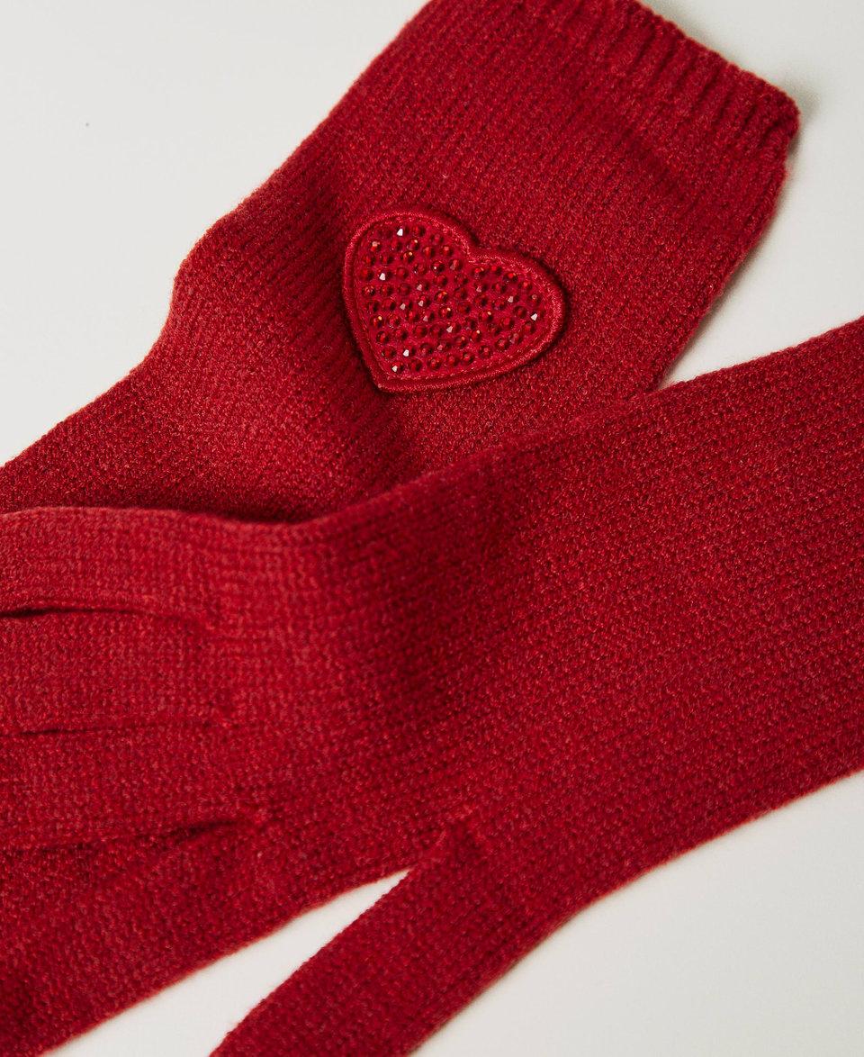 Twin Set Guanti in maglia con patch a cuore Hotsell
