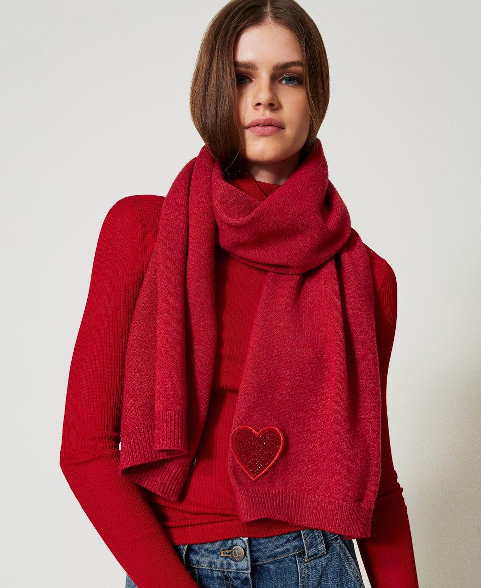 Twin Set Sciarpa in maglia con patch a cuore Vendita Economica