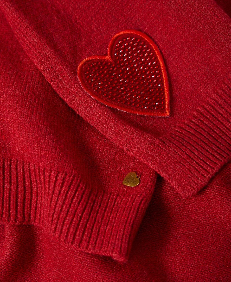 Twin Set Sciarpa in maglia con patch a cuore Vendita Economica