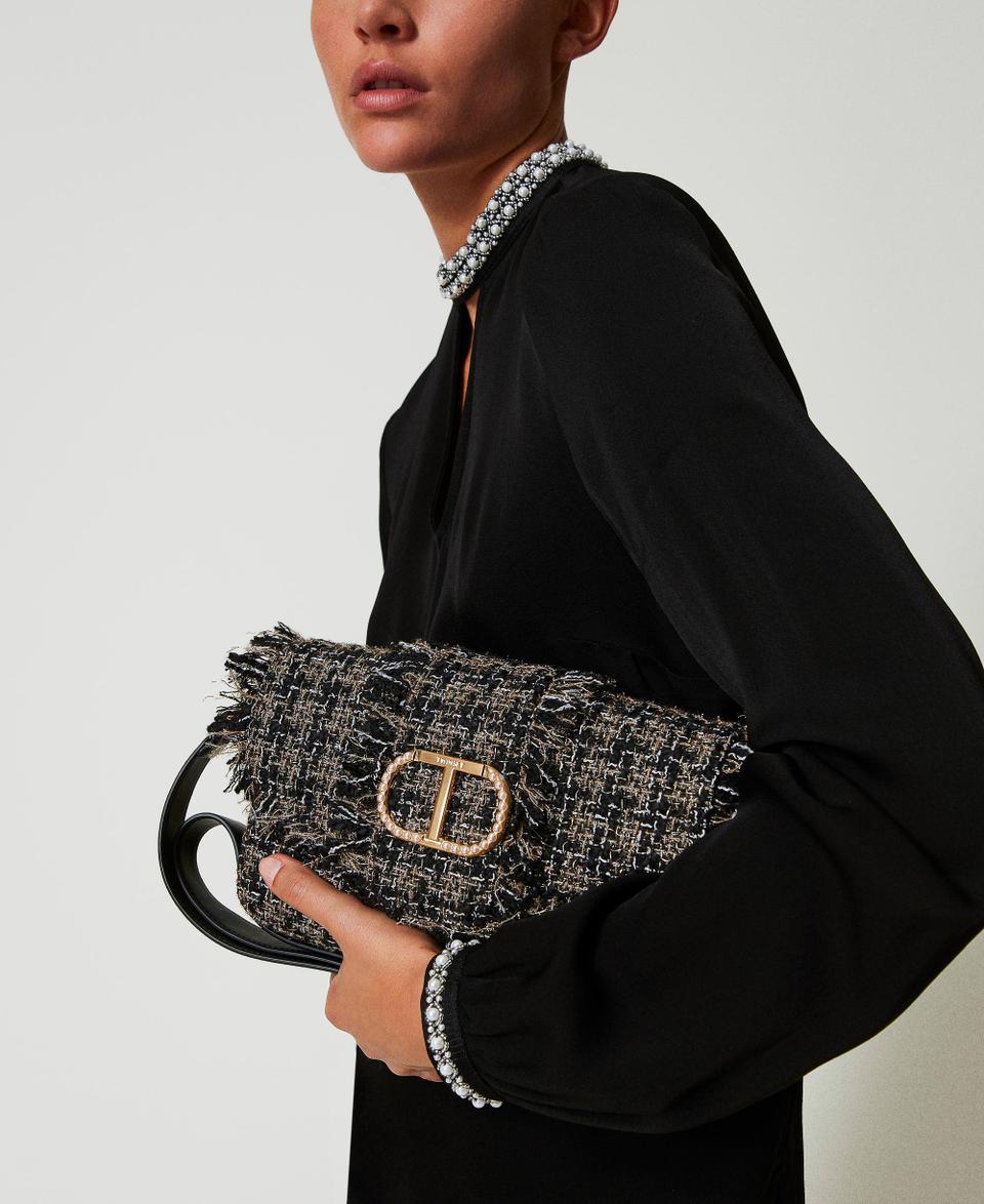 Twin Set Borsa a tracolla 'Amie' media in tweed Nuovo