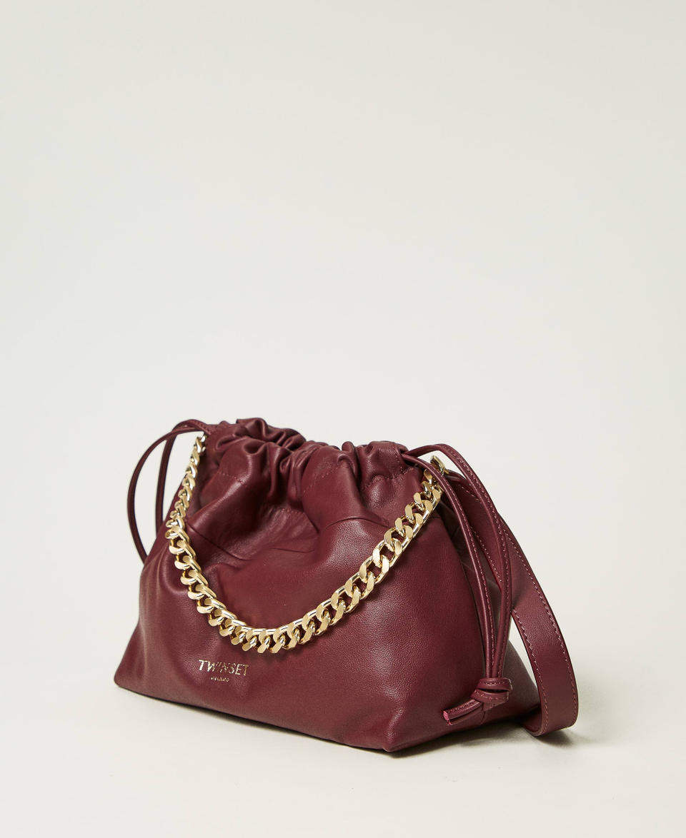 Twin Set Borsa a tracolla in pelle con coulisse Negozi Online